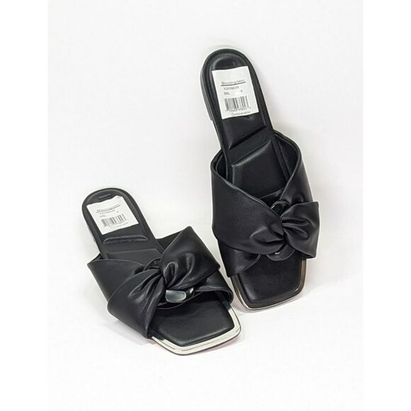 NWOB DKNY Women's Doretta Black Square Toe Slide Sandals Size 8 (MSRP $120) - Picture 3 of 8